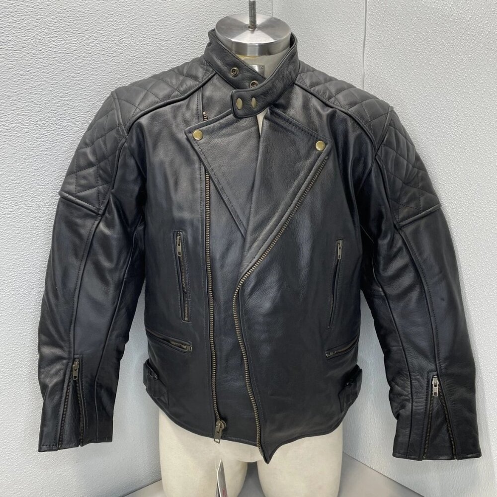 NEW Born To Race Men's Leather Motorcycle Jacket • Size XL • Black